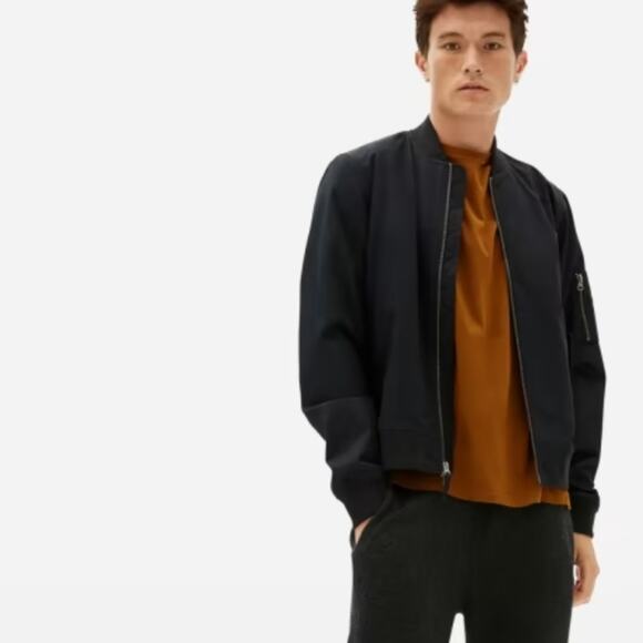 NWT Everlane Uniform Black Full Zipper The Bomber Water Resistant Jacket Black - Picture 3 of 11